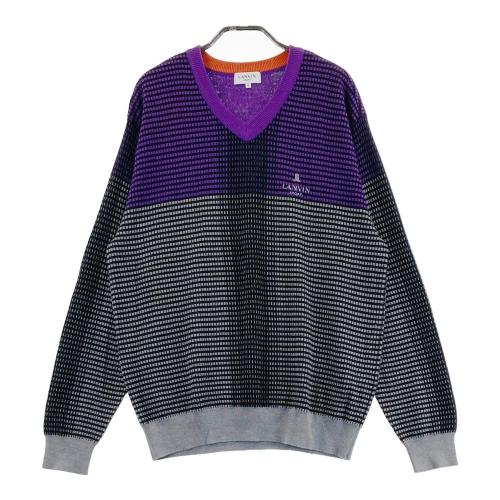 サイズ：42 LANVIN SPORT ランバン スポール  モヘヤ混 リバーシブル ニットセーター  ブルー系 [240101432230] ゴルフウェア メンズ ストスト 1-240101457846-m-01-pl.jpg