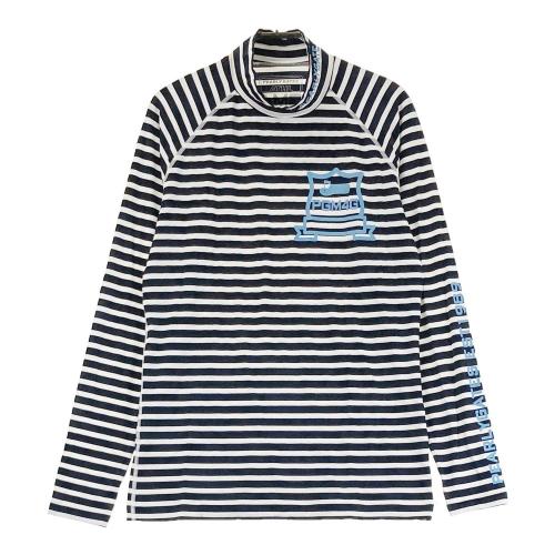 サイズ：6 PEARLY GATES パーリーゲイツ  ハイネック 長袖インナーTシャツ  ネイビー系 [240101430933] ゴルフウェア メンズ ストスト PEARLY GATES パーリーゲイツ ハイネック 長袖インナーTシャツ