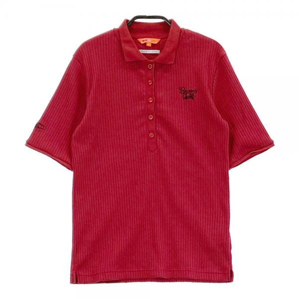 サイズ：M BEAMS GOLF ビームスゴルフ 2023年モデル 半袖ニット ポロシャツ  レッド系 [240101458204] ゴルフウェア レディース ストスト BEAMS GOLF ビームスゴルフ 2023年モデル 半袖ニット ポロシャツ