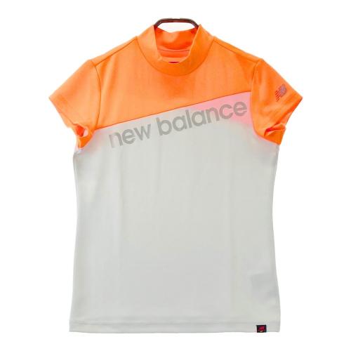 サイズ：2 NEW BALANCE GOLF ニューバランス  モックネック半袖Tシャツ レース ボーダー柄 ホワイト系 [240101466356] ゴルフウェア レディース ストスト NEW BALANCE GOLF ニューバランス モックネック半袖Tシャツ