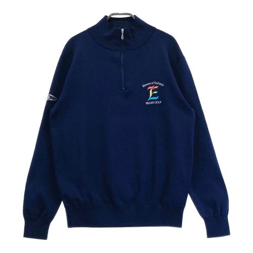 サイズ：XL BEAMS GOLF ビームスゴルフ  ハーフジップ 長袖Tシャツ  ネイビー系 [240101422259] ゴルフウェア メンズ ストスト BEAMS GOLF ビームスゴルフ ハーフジップ 長袖Tシャツ ネイビー