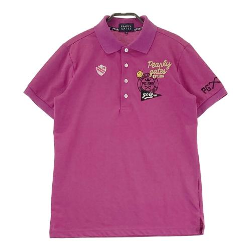 PEARLY GATES パーリーゲイツ 半袖ポロシャツ ボーダー パープル系