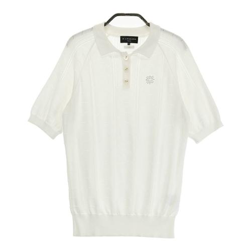 サイズ：L ST ANDREWS セントアンドリュース  長袖 ニット ジップジャケット  ホワイト系 [240101438237] ゴルフウェア レディース ストスト サイズ：L ST ANDREWS セントアンドリュース 長袖 ニット ジップ