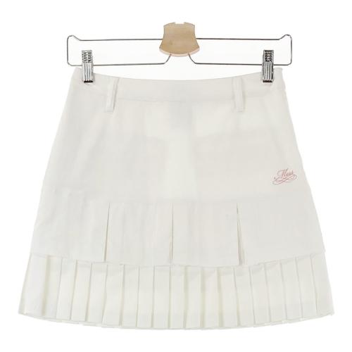 M.U SPORTS エムユースポーツ プリーツ スカート ベージュ系