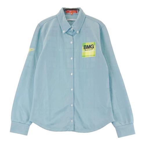 サイズ：L BEAMS GOLF ビームスゴルフ  ハイネック 長袖Tシャツ チェック柄 ネイビー系 [240101366271] ゴルフウェア レディース ストスト BEAMS GOLF ビームスゴルフ ハイネック 長袖Tシャツ チェック柄