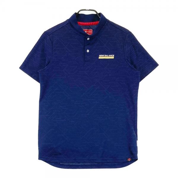サイズ：5 NEW BALANCE GOLF ニューバランス  半袖ポロシャツ 総柄 ネイビー系 [240101287663] ゴルフウェア メンズ ストスト NEW BALANCE GOLF ニューバランス 半袖ポロシャツ 総柄 ネイビー