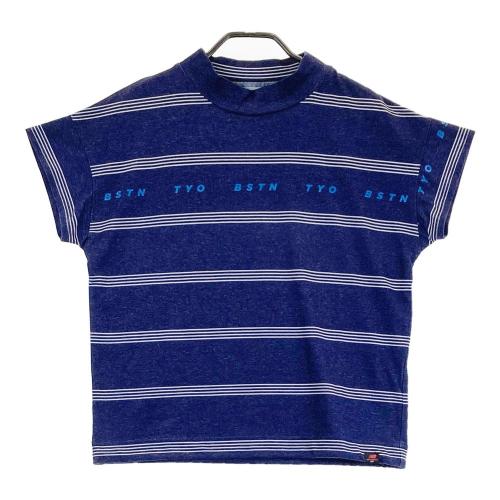 サイズ：1 NEW BALANCE GOLF ニューバランス  リボン付き ハイネック 半袖Tシャツ ボーダー柄 ネイビー系 [240101440530] ゴルフウェア レディース ストスト NEW BALANCE GOLF ニューバランス リボン付き ハイネック 半袖T