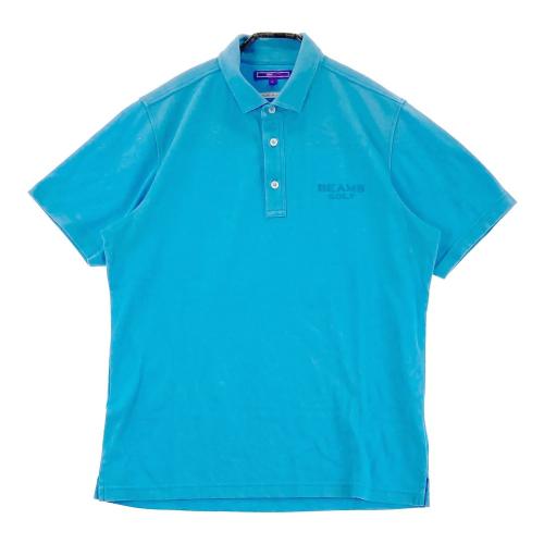 BEAMS GOLF ビームスゴルフ 半袖ポロシャツ 総柄 ネイビー系