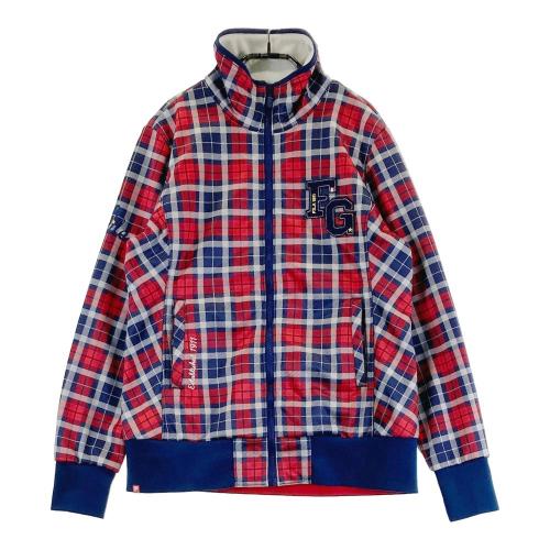 サイズ：M FILA GOLF フィラゴルフ  ジップジャケット チェック柄 ネイビー系 [240101460744] ゴルフウェア レディース ストスト FILA GOLF フィラゴルフ ジップジャケット チェック柄 ネイビー