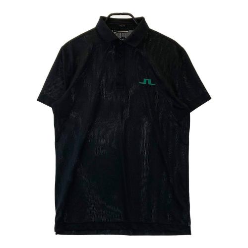 J.LINDEBERG ジェイリンドバーグ 長袖 ポロシャツ ブラック M J.LINDEBERG ジェイリンドバーグ 長袖ポロシャツ ブラック系