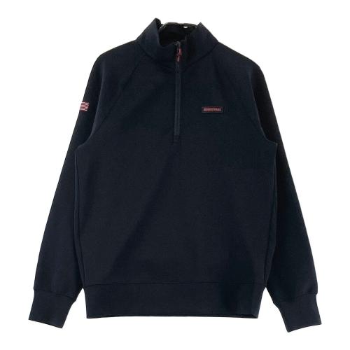 サイズ：M BRIEFING GOLF ブリーフィング  ウール ハーフジップ 長袖Tシャツ  ネイビー系 [240101432720] ゴルフウェア メンズ ストスト BRIEFING GOLF ブリーフィング ウール ハーフジップ 長袖Tシャツ