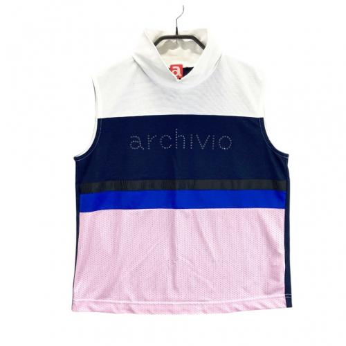 サイズ：40 ARCHIVIO アルチビオ  メッシュノースリーブシャツ  ネイビー系 [240101436703] ゴルフウェア レディース ストスト ARCHIVIO アルチビオ メッシュノースリーブシャツ ネイビー系