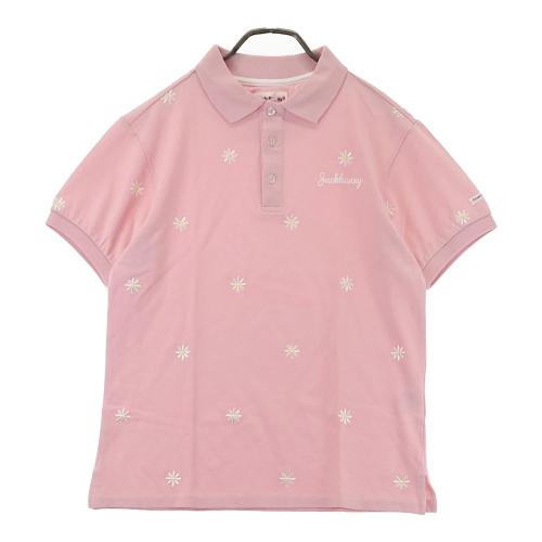 サイズ：6 JACK BUNNY ジャックバニー  半袖ポロシャツ  ピンク系 [240101442906] ゴルフウェア メンズ ストスト JACK BUNNY ジャックバニー 半袖ポロシャツ 総柄 ピンク系