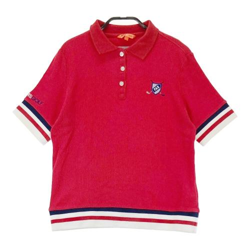 BEAMS - coco 中古 ビームスゴルフ BEAMSGOLF レディース 半袖ポロシャツ M 赤  レッド シンプル ロゴ刺しゅう BEAMS - coco 中古 ビームスゴルフ BEAMSGOLF レディース 半袖