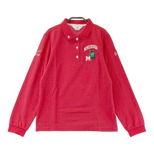 MUNSING WEAR マンシングウェア 重ね着風 長袖ポロシャツ レッド