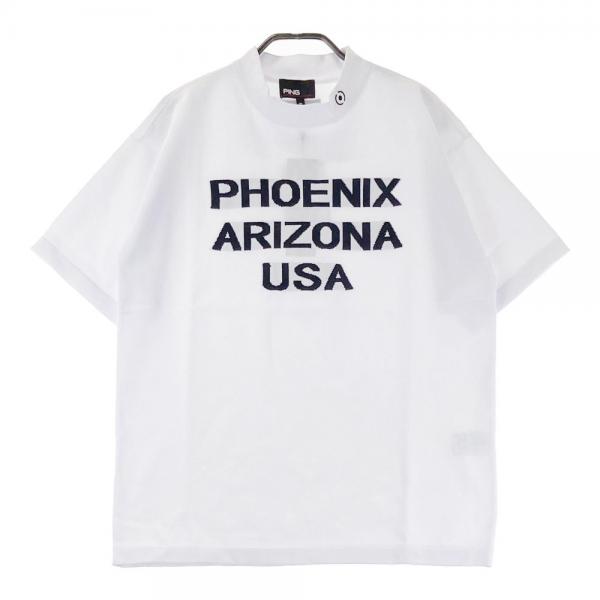 サイズ：M PING ピン 2023年 半袖ハイネックTシャツ  ホワイト系 [240101461553] ゴルフウェア メンズ ストスト PING ピン 2023年 半袖ハイネックTシャツ ホワイト系 サイズ：M