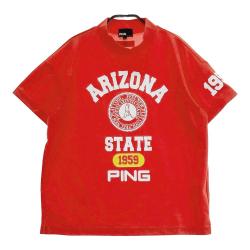 サイズ：M PING ピン  ハイネック 半袖Tシャツ  レッド系 [240101462606] ゴルフウェア レディース ストスト PING ピン ハイネック 半袖Tシャツ レッド系 サイズ：M ランク