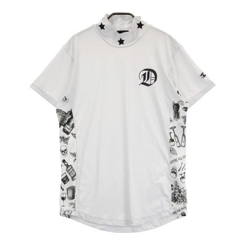 サイズ：M the 5525 ゴーゴーニーゴー  半袖Tシャツ ロゴプリント  ホワイト系 [240101439912] ゴルフウェア メンズ ストスト the 5525 ゴーゴーニーゴー 半袖Tシャツ ロゴプリント ホワイト