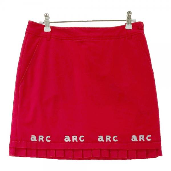 ARCHIVIO アルチビオ 裏地付 プリーツ切替スカート レッド系