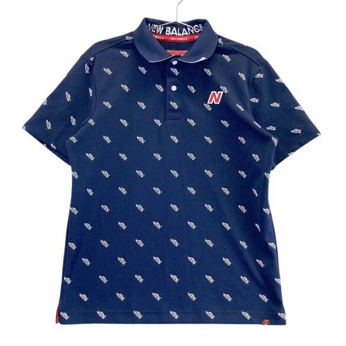 NEW BALANCE GOLF ニューバランス 半袖ポロシャツ 総柄 オレンジ