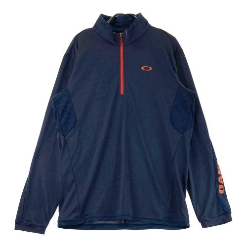 OAKLEY オークリー 異素材切替 ハーフジップ半袖ポロシャツ 総柄