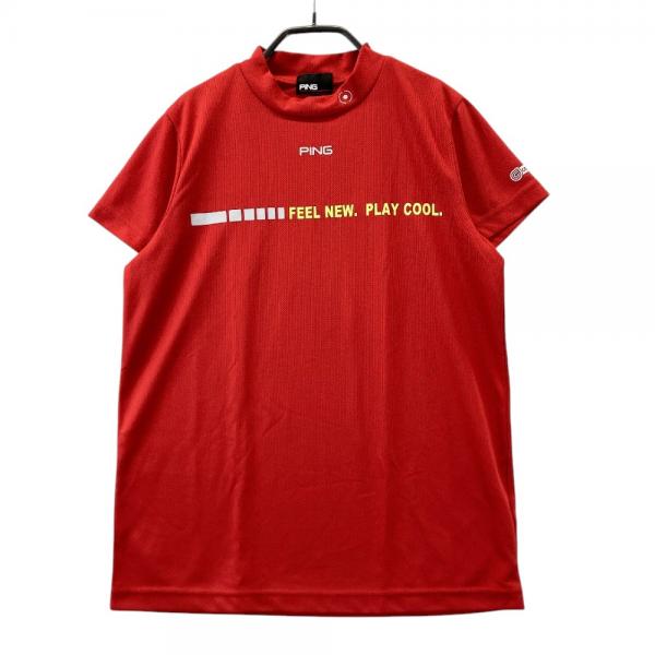 サイズ：M PING ピン  ハイネック 半袖Tシャツ  レッド系 [240101462606] ゴルフウェア レディース ストスト PING ピン ハイネック 半袖Tシャツ レッド系 サイズ：M ランク