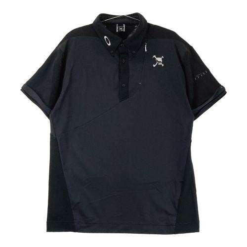 サイズ： OAKLEY オークリー 434392JP 半袖ポロシャツ ボタンダウン ボーダー柄 グレー系 [240101370158] ゴルフウェア メンズ ストスト OAKLEY オークリー 半袖ポロシャツ ボタンダウン スカル刺繍