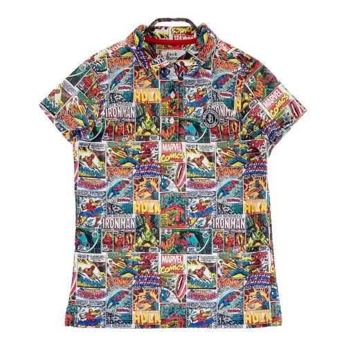 JACK BUNNY ジャックバニー ×MARVEL COMICS 半袖ポロシャツ 総柄