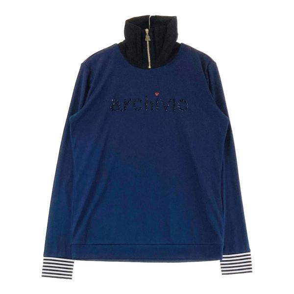 サイズ：38 ARCHIVIO アルチビオ  長袖 Tシャツ ボーダー柄 ネイビー系 [240101462919] ゴルフウェア レディース ストスト ARCHIVIO アルチビオ 長袖 Tシャツ ボーダー柄 ネイビー系