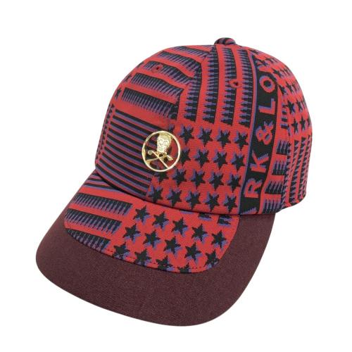 新品 ★ MARK&LONA ゴルフ キャップ マーク&ロナ MARK&LONA マークアンドロナ キャップ スカル 総柄 ネイビー系