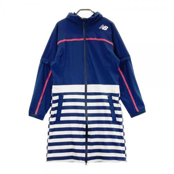 サイズ：2 NEW BALANCE GOLF ニューバランス  3way レインワンピース ボーダー柄 ネイビー系 [240101463162] ゴルフウェア レディース ストスト NEW BALANCE GOLF ニューバランス 3way レインワンピース