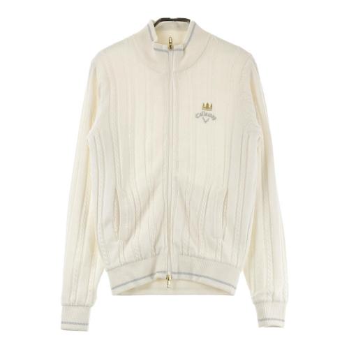 サイズ：M LE COQ GOLF ルコックゴルフ  ニットジャケット  ホワイト系 [240101416373] ゴルフウェア レディース ストスト LE COQ GOLF ルコックゴルフ ニットジャケット ホワイト系