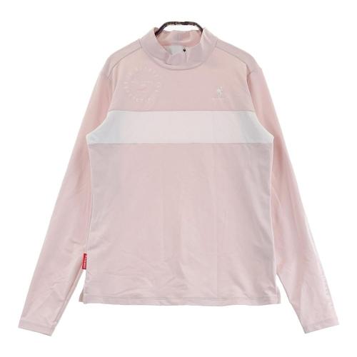 サイズ：1 PEARLY GATES パーリーゲイツ 2024年モデル モックネック 長袖Tシャツ  ピンク系 [240101426639] ゴルフウェア レディース ストスト PEARLY GATES パーリーゲイツ 2024年モデル モックネック 長袖T