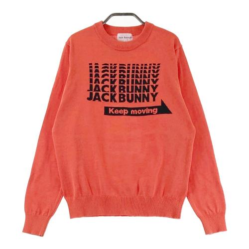 サイズ：2 JACK BUNNY ジャックバニー ×ドラえもん ニットセーター ロゴ  オレンジ系 [240101441657] ゴルフウェア レディース ストスト JACK BUNNY ジャックバニー ×ドラえもん ニットセーター ロゴ