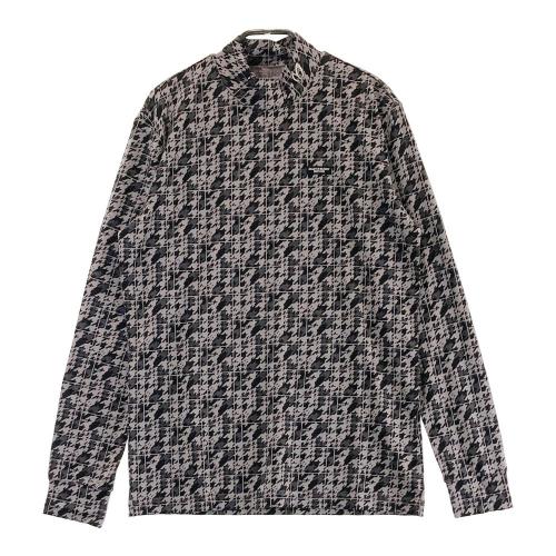 サイズ：6 MASTER BUNNY EDITION マスターバニーエディション  ハイネック 長袖Tシャツ 千鳥柄 ブラック系 [240101351203] ゴルフウェア メンズ ストスト MASTER BUNNY EDITION マスターバニーエディション ハイネック