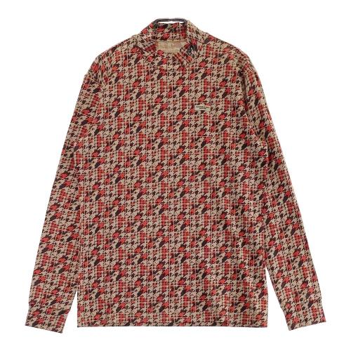 サイズ：5 MASTER BUNNY EDITION マスターバニーエディション  長袖ポロシャツ 千鳥柄 グレー系 [240101364677] ゴルフウェア メンズ ストスト MASTER BUNNY EDITION マスターバニーエディション 長袖