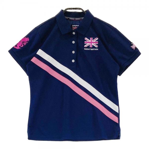 Admiral golf ネイビー　半袖　ウェア Admiral Golf アドミラルゴルフ フラッグ 半袖 ポロシャツ