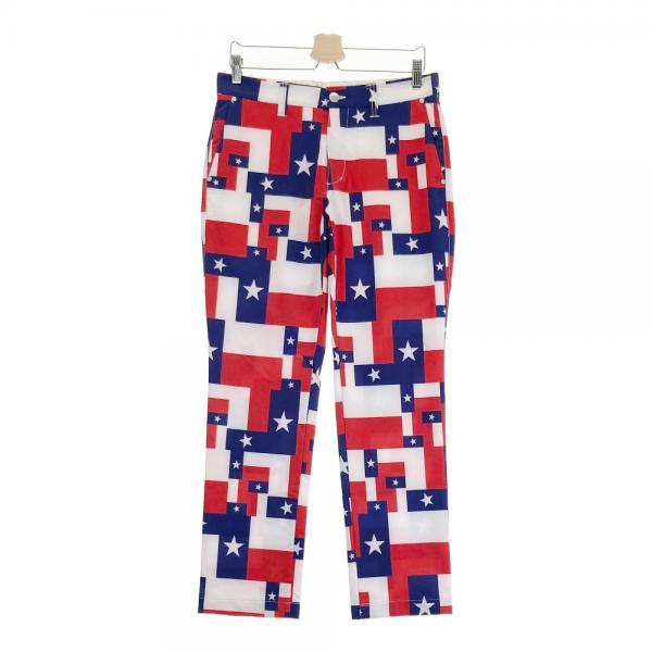 ラウドマウスLoudmouth ゴルフパンツ LL 黒 ストレッチ新品未使用 ラウドマウス パンツ 黒×イエロー アヒル刺しゅう柄 ストレッチ