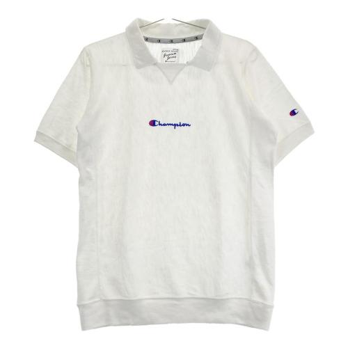 サイズ：L CHAMPION GOLF チャンピオンゴルフ  メッシュ半袖ポロシャツ  ホワイト系 [240101459540] ゴルフウェア メンズ ストスト CHAMPION GOLF チャンピオンゴルフ モックネックメッシュ半袖T