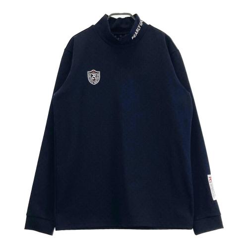 サイズ：6 PEARLY GATES パーリーゲイツ  モックネック 長袖Tシャツ ボーダー柄 ネイビー系 [240101422327] ゴルフウェア メンズ ストスト サイズ：6 PEARLY GATES パーリーゲイツ モックネック 長袖T