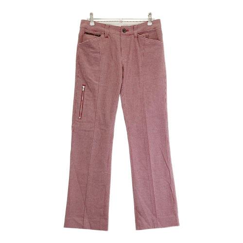 品質が完璧 起毛 ゾーイ ZOY ストレッチパンツ サイズ レッド系 総柄 千鳥 レディースウェア