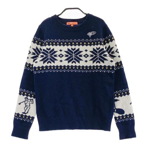 BEAMS GOLF ビームスゴルフ 長袖 ニットセーター ネイビー系