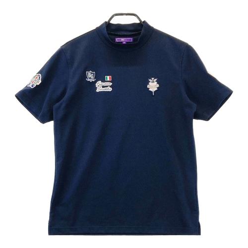 BEAMS GOLF ビームスゴルフ モックネック半袖Tシャツ ワッペン