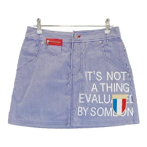 LE COQ GOLF ルコックゴルフ スカート 刺繍 ストライプ柄 オレンジ系