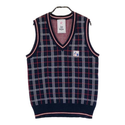 サイズ：M JUN&ROPE ジュン アンド ロペ  ジップベスト  レッド系 [240101498669] ゴルフウェア レディース ストスト JUN&ROPE ジュン アンド ロペ ニットベスト ピンク系 サイズ：M