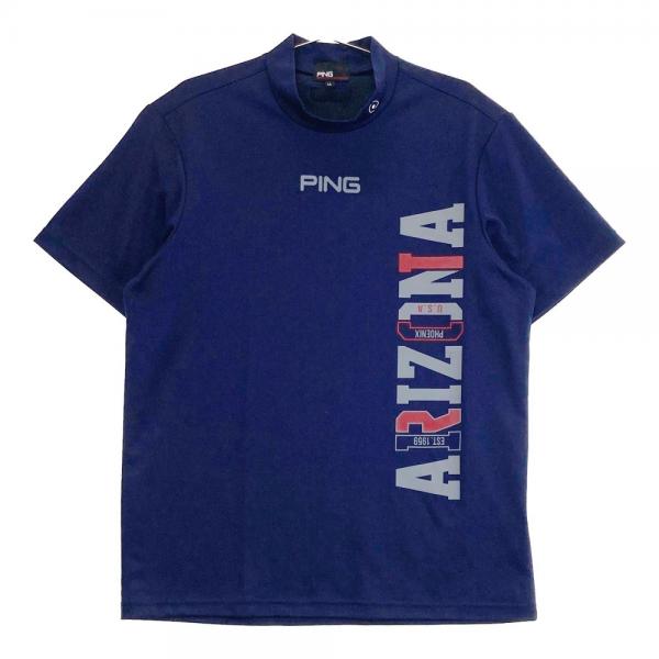 サイズ：LL PING ピン  半袖Tシャツ プリント  ネイビー系 [240101466202] ゴルフウェア メンズ ストスト PING ピン 半袖Tシャツ プリント ネイビー系 サイズ：LL ランク