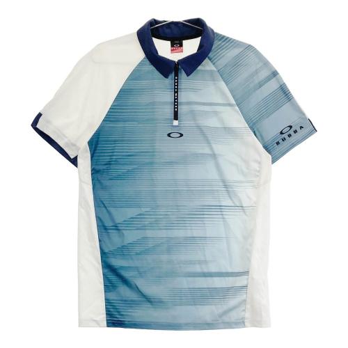 OAKLEY オークリー 異素材切替 ハーフジップ半袖ポロシャツ 総柄