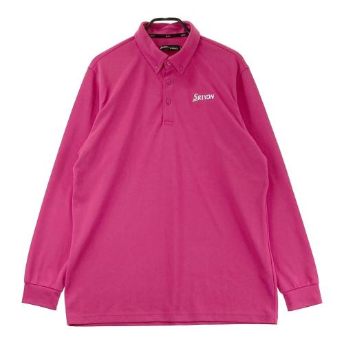 サイズ：M SRIXON スリクソン by DESCENTE 半袖ポロシャツ ストライプ柄 ピンク系 [240101417914] ゴルフウェア メンズ ストスト SRIXON スリクソン by DESCENTE 半袖ポロシャツ ストライプ柄