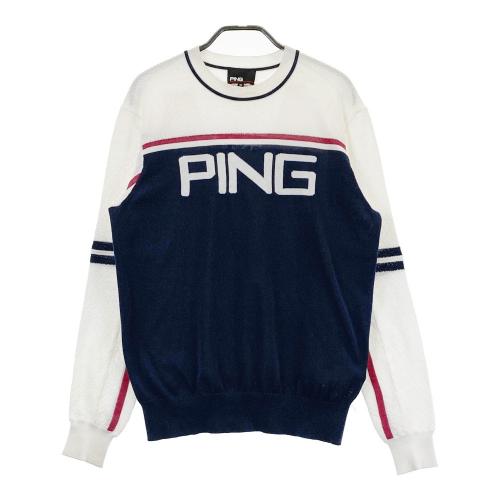 サイズ：LL PING ピン  長袖ニットセーター  ピンク系 [240101417808] ゴルフウェア メンズ ストスト PING ピン 長袖ニットセーター ピンク系 サイズ：LL ランク：A