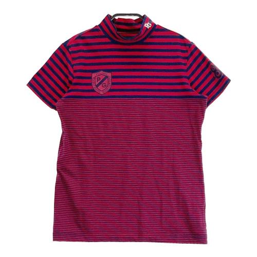 サイズ：1 PEARLY GATES パーリーゲイツ 2024年モデル モックネック 半袖Tシャツ ボーダー柄 イエロー系 [240101426635] ゴルフウェア レディース ストスト サイズ：1 PEARLY GATES パーリーゲイツ 2024年モデル モック